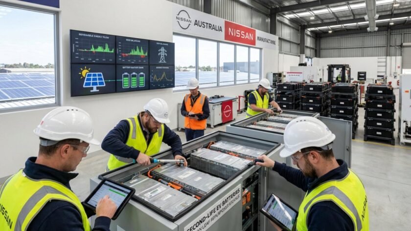 Nissan Powers Production with Second-Life EV Batteries at Melbourne Facility