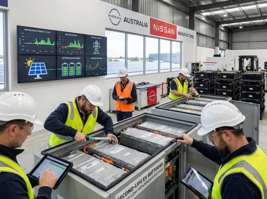 Nissan Powers Production with Second-Life EV Batteries at Melbourne Facility