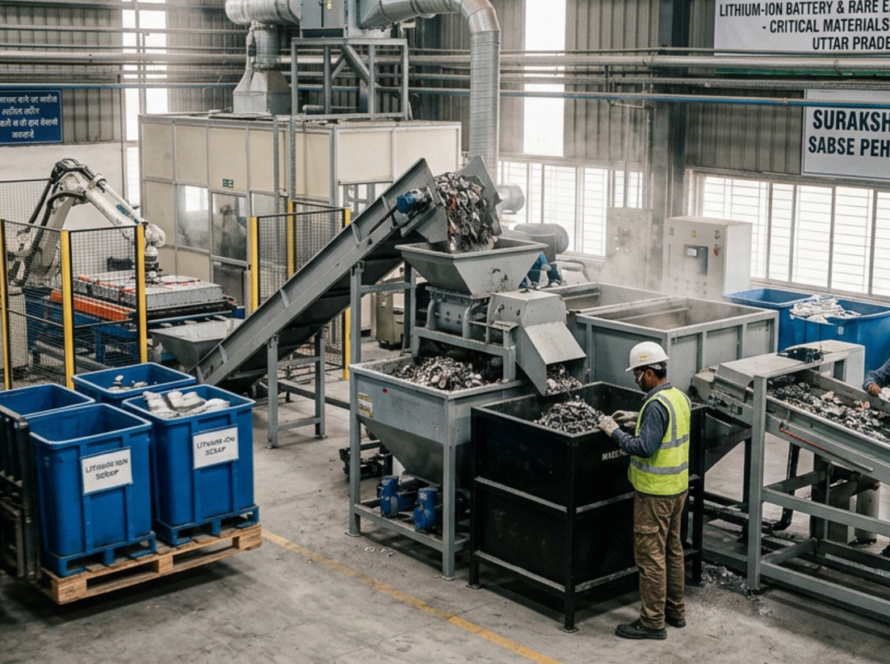 India Expands Critical Materials Recycling with New Lithium-Ion and Rare Earth Facility in Uttar Pradesh